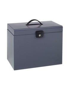 Maletin metalico esselte con cinco carpetas colgantes din a4 color gris oscuro