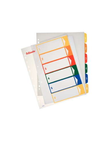 Separador numerico proyecto esselte plastico 1 6 juego de 6 separadores imprimible din a4 multitaladro