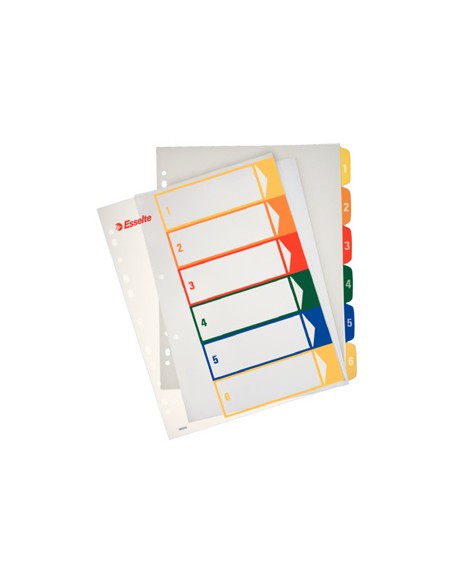 Separador numerico proyecto esselte plastico 1 6 juego de 6 separadores imprimible din a4 multitaladro