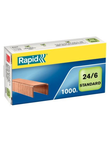 Grapas rapid n 24 6 cobreada caja de 1000 unidades