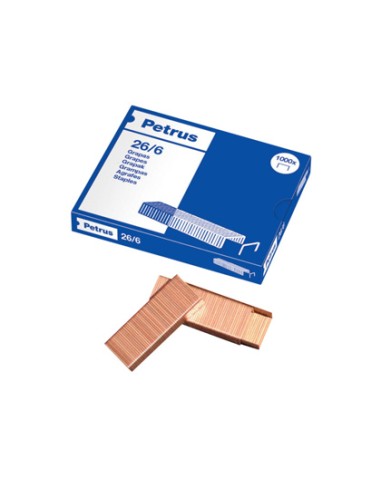 Grapas petrus n 26 6 cobreada caja de 1000 unidades
