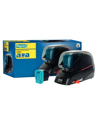 Grapadora rapid electrica 5080e capacidad 80 hojas color negro usa grapas 5080e