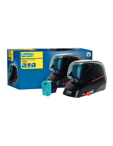 Grapadora rapid electrica 5080e capacidad 80 hojas color negro usa grapas 5080e Grapadora rapid electrica 5080e capacidad 80 hojas color negro usa grapas 5080e
