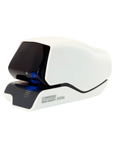 Grapadora rapid electrica 5025e capacidad 25 hojas color blanco usa grapas 5025e