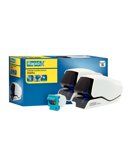 Grapadora rapid electrica 5025e capacidad 25 hojas color blanco usa grapas 5025e Grapadora rapid electrica 5025e capacidad 25 hojas color blanco usa grapas 5025e