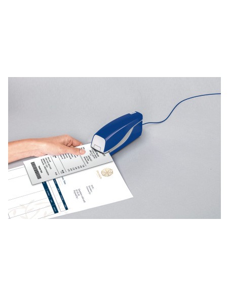 Grapadora petrus electrica e 110 contactless azul capacidad 10 hojas usa grapas n 10