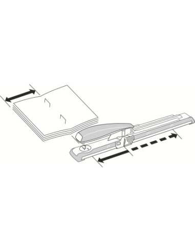 Grapadora petrus 600 brazo largo capacidad 40 hojas color gris negro usa grapas 22 6 24 6 8 y 26 6 8