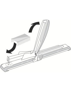 Grapadora petrus 600 brazo largo capacidad 40 hojas color gris negro usa grapas 22 6 24 6 8 y 26 6 8