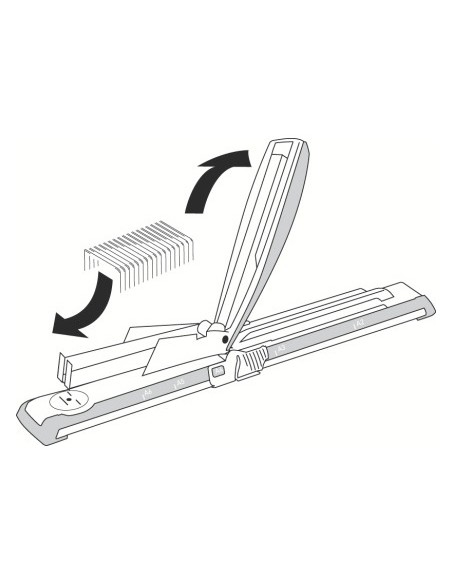 Grapadora petrus 600 brazo largo capacidad 40 hojas color gris negro usa grapas 22 6 24 6 8 y 26 6 8