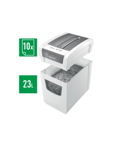Destructora de documentos leitz iq slim home office 150 capacidad de corte 10 hojas destruye grapas y clips