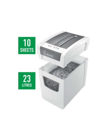 Destructora de documentos leitz iq slim home office 150 capacidad de corte 10 hojas destruye grapas y clips