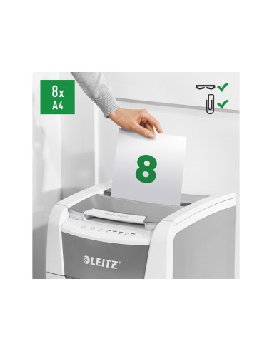 Destructora de documentos leitz iq auto 100 capacidad de corte 100 hojas destruye grapas y clips