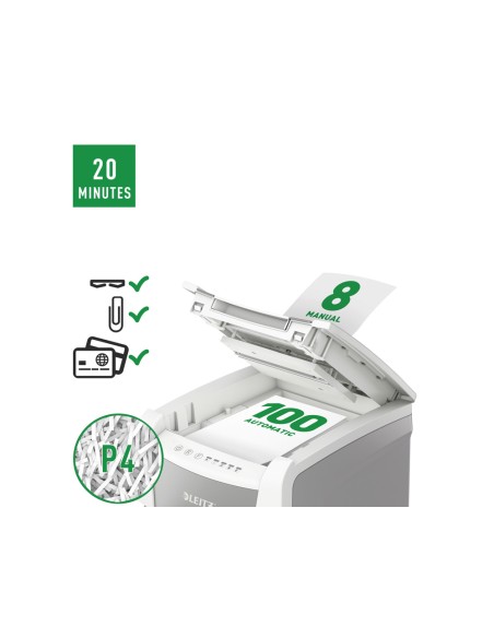 Destructora de documentos leitz iq auto 100 capacidad de corte 100 hojas destruye grapas y clips Destructora de documentos leitz iq auto 100 capacidad de corte 100 hojas destruye grapas y clips