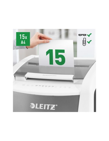 Destructora de documentos leitz iq auto office pro 600 capacidad de corte 600 hojas destruye grapas y clips