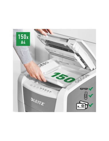 Destructora de documentos leitz iq auto office 150 capacidad de corte 150 hojas destruye grapas y clips