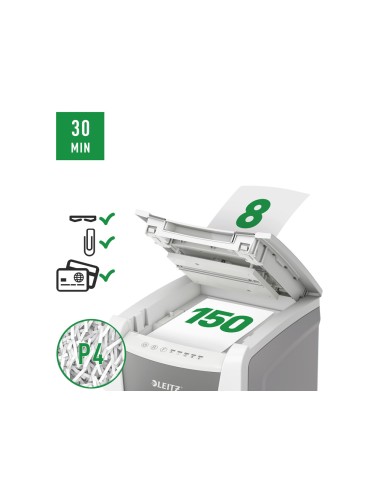 Destructora de documentos leitz iq auto office 150 capacidad de corte 150 hojas destruye grapas y clips