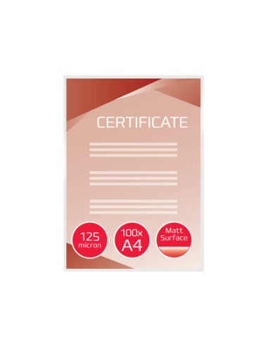 Bolsa de plastificar gbc din a4 2x125 micras mate caja de 100 unidades