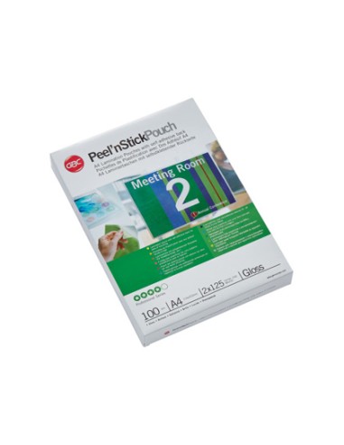 Bolsa de plastificar gbc din a4 2x125 micras autoadhesiva caja de 100 unidades