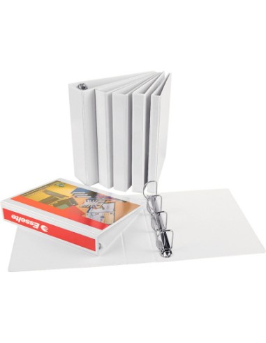 Carpeta canguro esselte basica 4 anillas mixtas 40 mm din a4 plastico color blanco