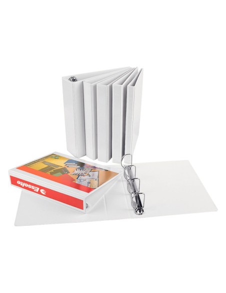 Carpeta canguro esselte basica 4 anillas mixtas 25 mm din a4 plastico color blanco