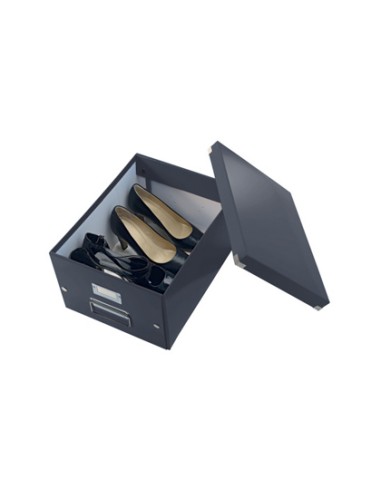 Caja almacenamiento leitz clickstore wow carton reciclado color negro 281x200x369 mm