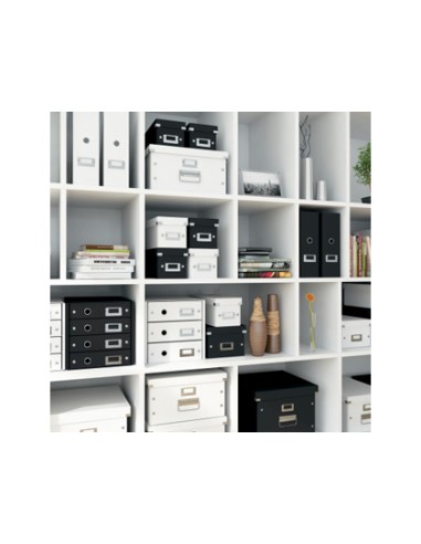 Caja almacenamiento leitz clickstore wow carton reciclado color negro 281x200x369 mm