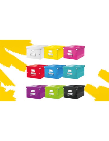 Caja almacenamiento leitz clickstore wow carton reciclado color negro 281x200x369 mm