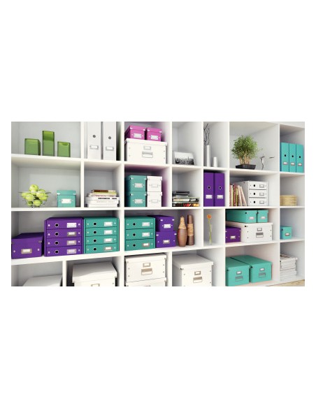 Caja almacenamiento leitz clickstore wow carton reciclado color negro 281x200x369 mm