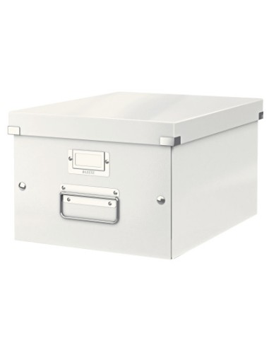 Caja almacenamiento leitz clickstore wow carton reciclado color blanco 281x200x369 mm