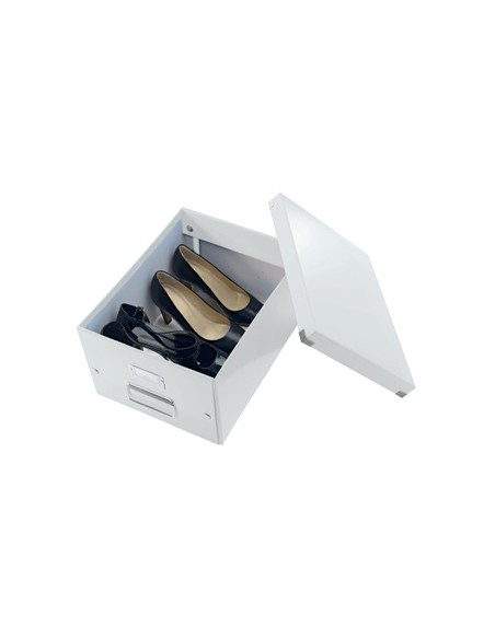 Caja almacenamiento leitz clickstore wow carton reciclado color blanco 281x200x369 mm