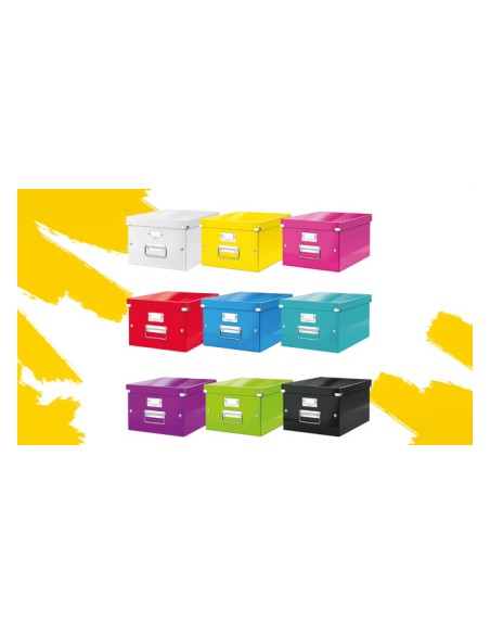 Caja almacenamiento leitz clickstore wow carton reciclado color blanco 281x200x369 mm
