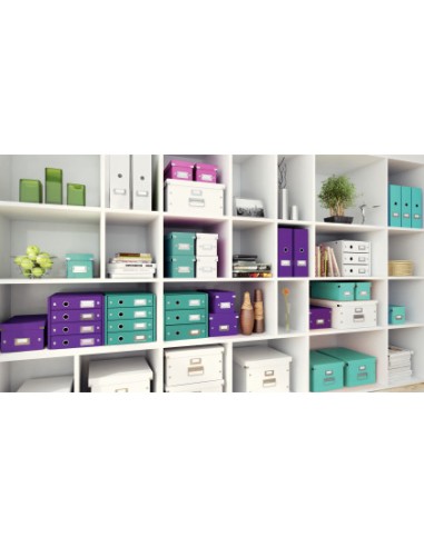 Caja almacenamiento leitz clickstore wow carton reciclado color blanco 281x200x369 mm