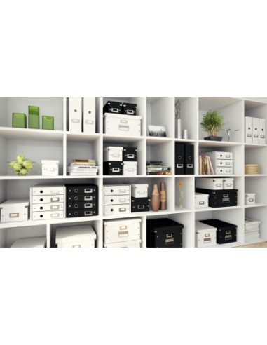 Caja almacenamiento leitz clickstore wow carton reciclado color blanco 281x200x369 mm