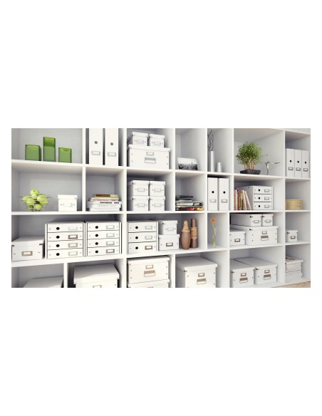 Caja almacenamiento leitz clickstore wow carton reciclado color blanco 281x200x369 mm