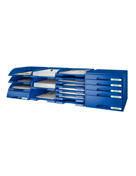 Bandeja sobremesa leitz plus jumbo opaca color azul 255x357x103 mm