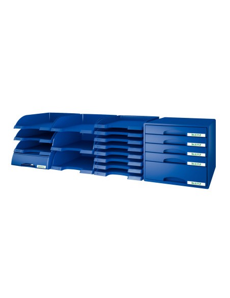 Bandeja sobremesa leitz plus jumbo opaca color azul 255x357x103 mm