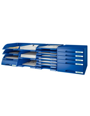 Bandeja sobremesa leitz plus jumbo opaca color azul 255x357x103 mm