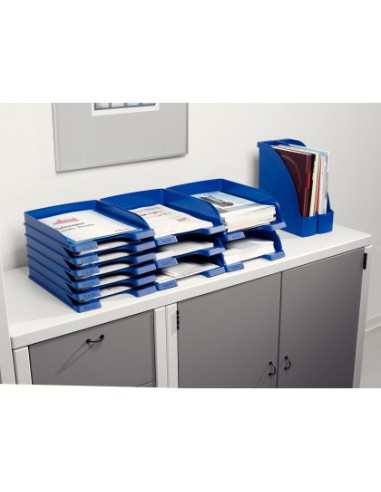 Bandeja sobremesa leitz plus jumbo opaca color azul 255x357x103 mm