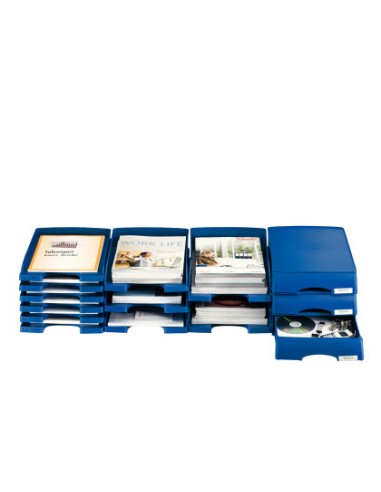 Bandeja sobremesa leitz plus jumbo opaca color azul 255x357x103 mm