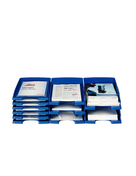 Bandeja sobremesa leitz plus jumbo opaca color azul 255x357x103 mm
