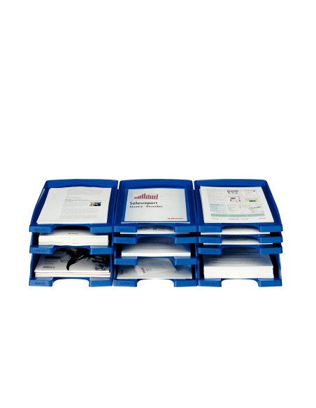 Bandeja sobremesa leitz plus jumbo opaca color azul 255x357x103 mm