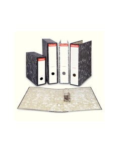 Archivador de palanca esselte folio carton jaspeado negro con rado lomo 75 mm