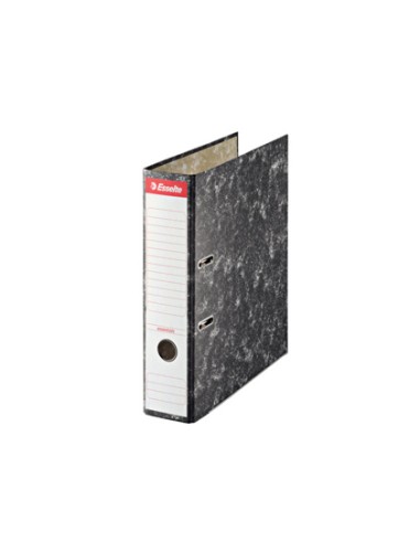 Archivador de palanca esselte din a4 carton jaspeado negro con rado lomo 75 mm