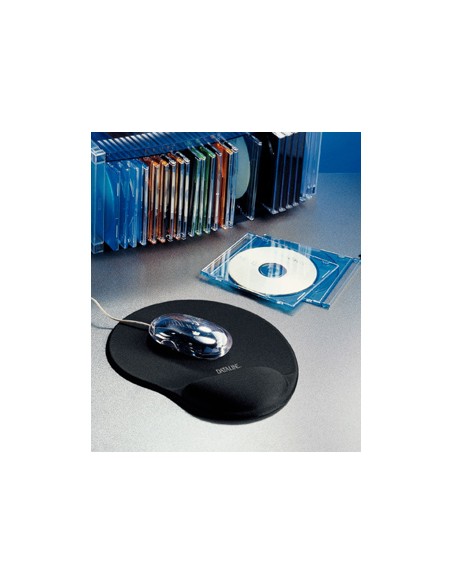 Alfombrilla para raton esselte all in one con reposamulecas gel color negro 300x35x260 mm