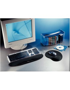 Alfombrilla para raton esselte all in one con reposamulecas gel color negro 300x35x260 mm