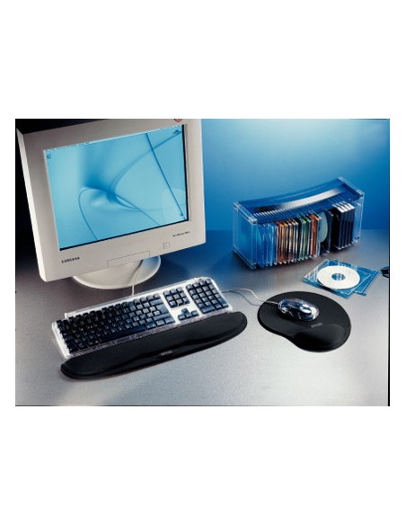 Alfombrilla para raton esselte all in one con reposamulecas gel color negro 300x35x260 mm