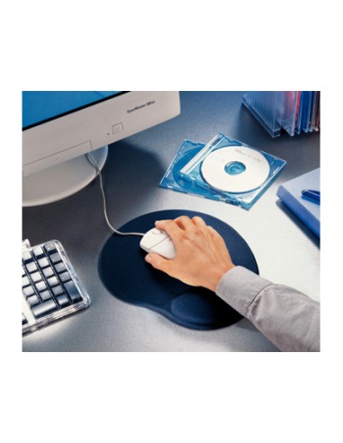 Alfombrilla para raton esselte all in one con reposamulecas gel color azul 300x35x260 mm
