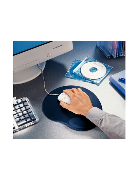 Alfombrilla para raton esselte all in one con reposamulecas gel color azul 300x35x260 mm