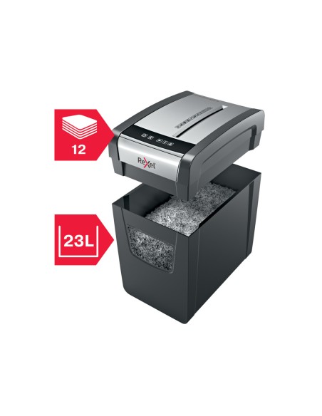 Destructora de documentos rexel momentum x312sl capacidad de corte 12 hojas destruye grapas y clips 23