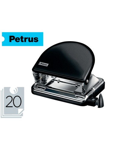 Taladrador petrus 52 wow negro metalizado capacidad 20 hojas en blister